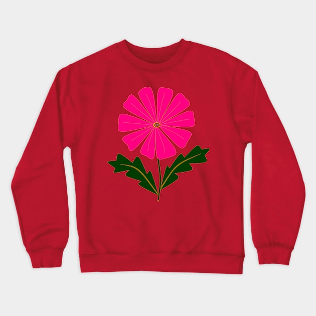 A Big Pink Flower Crewneck Sweatshirt by YudyisJudy